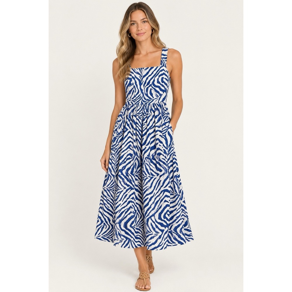 Borgo De Nor Mavaro Midi Dress Safari Indigo 2 NWT Size 2 MSRP $740
